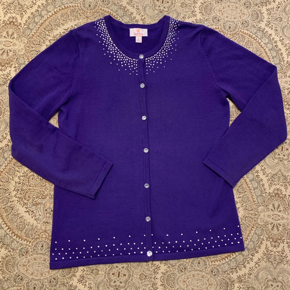 Quacker Factory Sparkle Button Front Cardigan - Picture 8 of 9